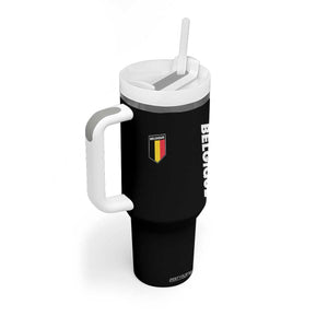 Belgique Belgium Flag Shield Minimalist Graphic Tumbler With Handle French Belgian Pride and European Heritage Souvenir TS02 Print Your Wear
