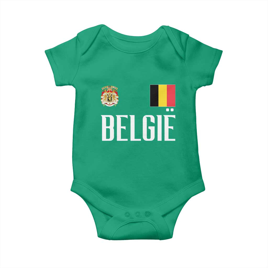 Royal Coat of Arms Belgie Crest Graphic Baby Onesie Traditional Belgium Belgian Flag and Lion Heritage Pride Gift TS02 Irish Green Print Your Wear