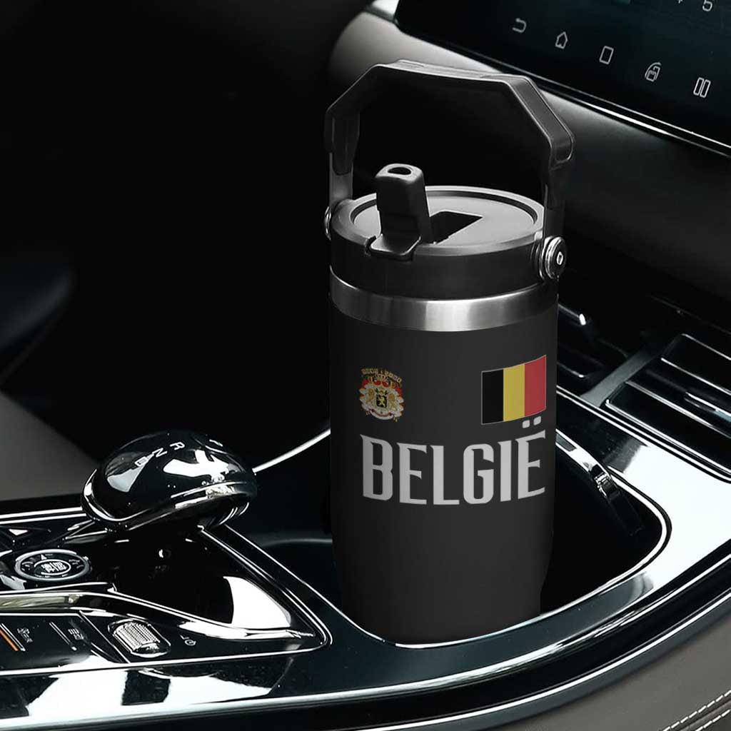 Royal Coat of Arms Belgie Crest Graphic Flip Straw Tumbler Traditional Belgium Belgian Flag and Lion Heritage Pride Gift TS02 Print Your Wear