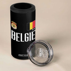 Royal Coat of Arms Belgie Crest Graphic 4 in 1 Can Cooler Tumbler Traditional Belgium Belgian Flag and Lion Heritage Pride Gift TS02 Print Your Wear