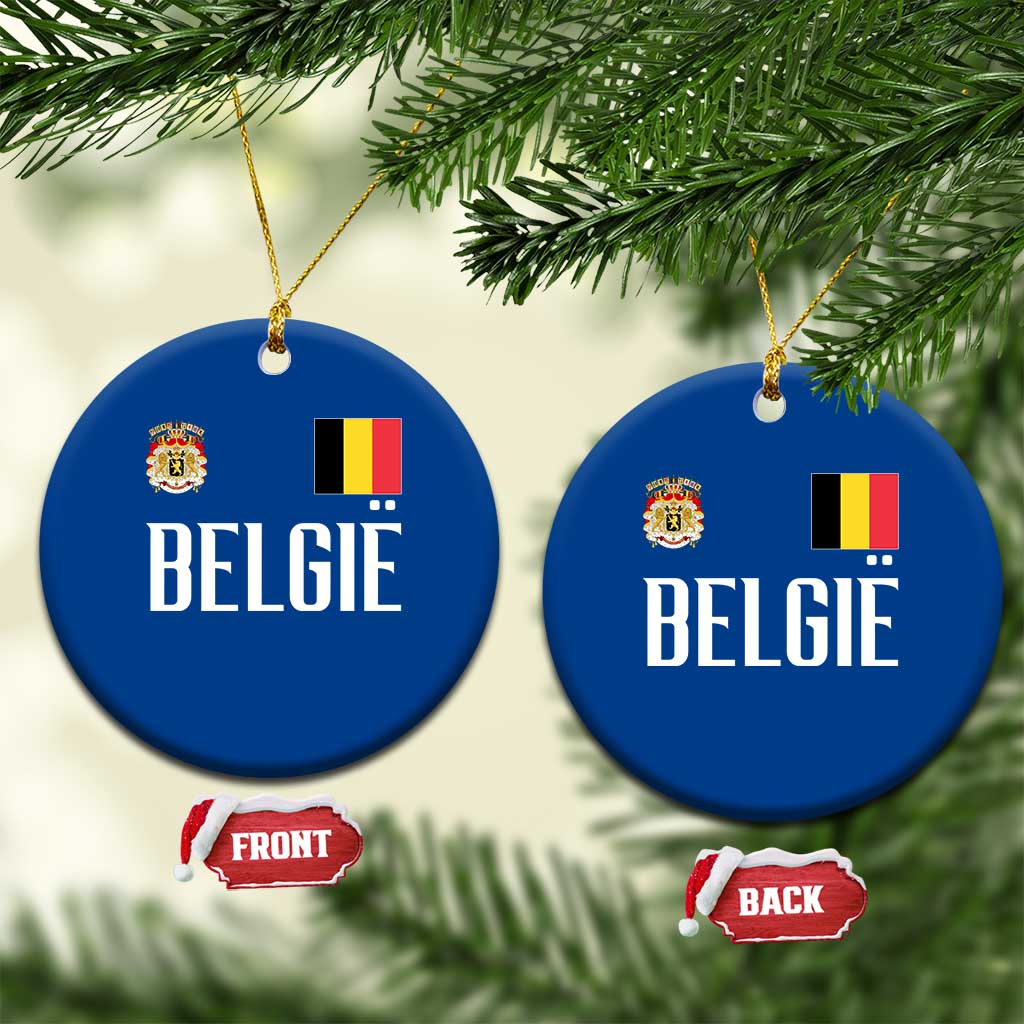 Royal Coat of Arms Belgie Crest Graphic Ceramic Ornament Traditional Belgium Belgian Flag and Lion Heritage Pride Gift TS02 1pc Blue Print Your Wear