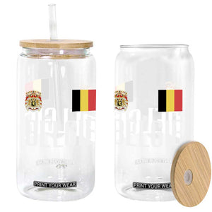 Royal Coat of Arms Belgie Crest Graphic Glass Can Traditional Belgium Belgian Flag and Lion Heritage Pride Gift TS02 Print Your Wear