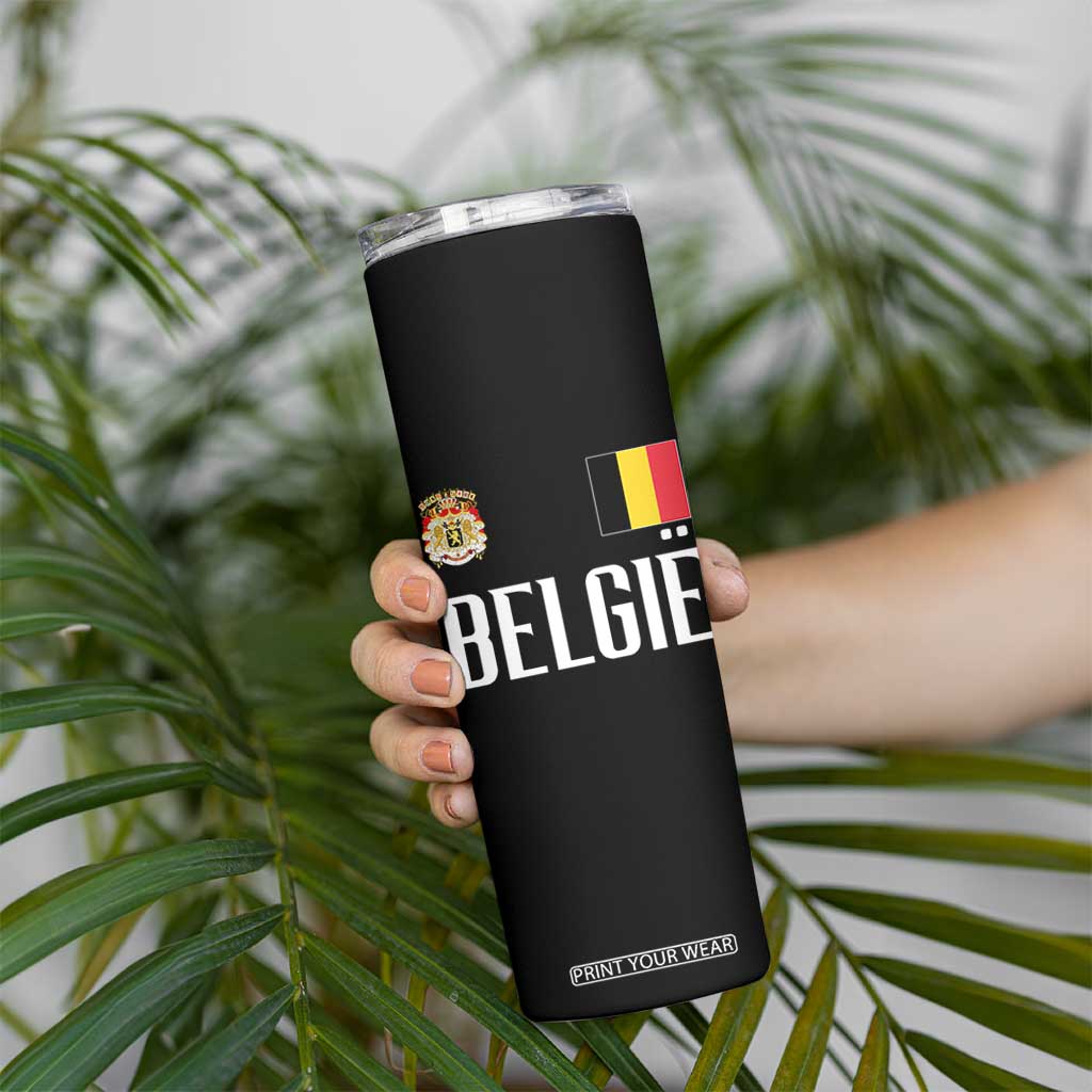 Royal Coat of Arms Belgie Crest Graphic Skinny Tumbler Traditional Belgium Belgian Flag and Lion Heritage Pride Gift TS02 Print Your Wear