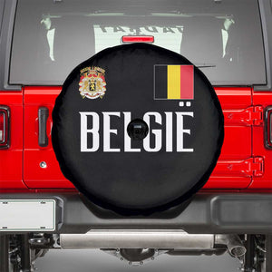 Royal Coat of Arms Belgie Crest Graphic Spare Tire Cover Traditional Belgium Belgian Flag and Lion Heritage Pride Gift TS02 Black Print Your Wear