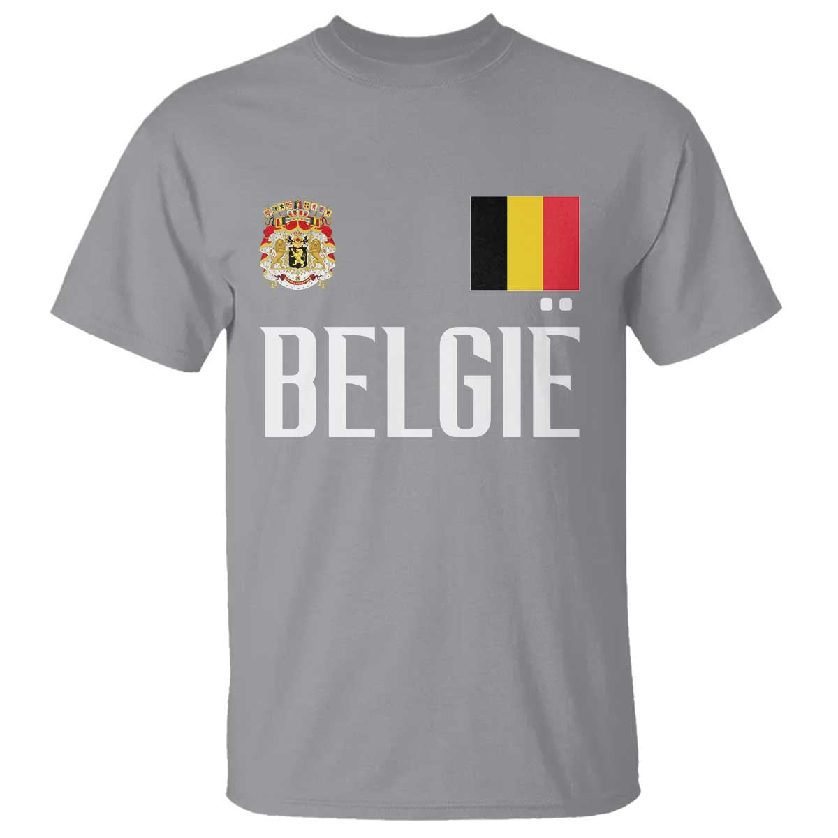 Royal Coat of Arms Belgie Crest Graphic T Shirt Traditional Belgium Belgian Flag and Lion Heritage Pride Gift TS02 Sport Gray Print Your Wear