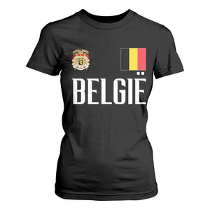 Royal Coat of Arms Belgie Crest Graphic T Shirt For Women Traditional Belgium Belgian Flag and Lion Heritage Pride Gift TS02 Black Print Your Wear