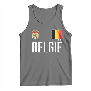 Royal Coat of Arms Belgie Crest Graphic Tank Top Traditional Belgium Belgian Flag and Lion Heritage Pride Gift TS02 Black Heather Print Your Wear
