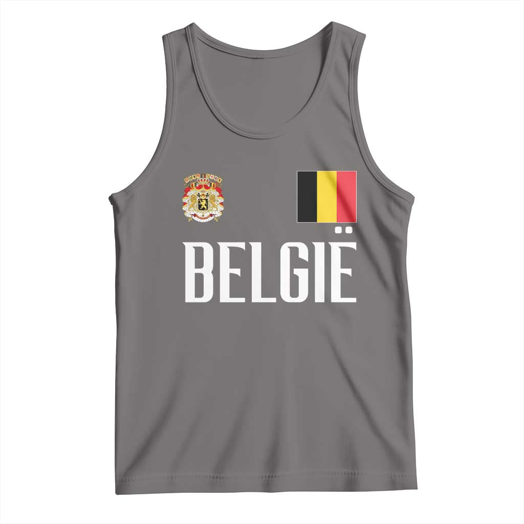 Royal Coat of Arms Belgie Crest Graphic Tank Top Traditional Belgium Belgian Flag and Lion Heritage Pride Gift TS02 Deep Heather Print Your Wear
