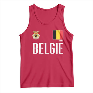 Royal Coat of Arms Belgie Crest Graphic Tank Top Traditional Belgium Belgian Flag and Lion Heritage Pride Gift TS02 Red Print Your Wear