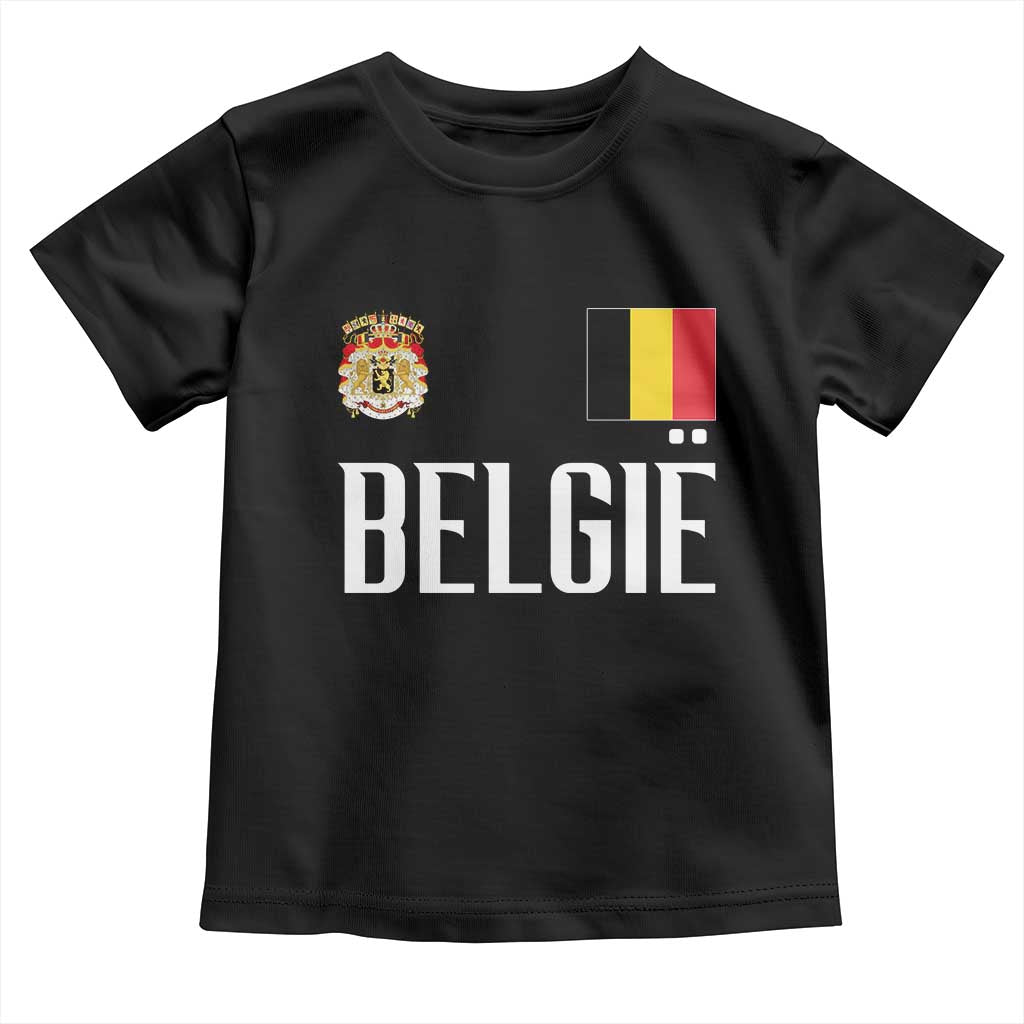 Royal Coat of Arms Belgie Crest Graphic Toddler T Shirt Traditional Belgium Belgian Flag and Lion Heritage Pride Gift TS02 Black Print Your Wear