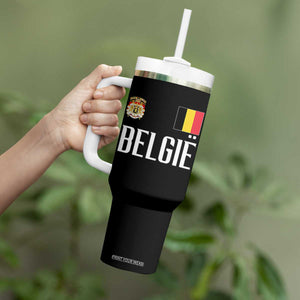 Royal Coat of Arms Belgie Crest Graphic Tumbler With Handle Traditional Belgium Belgian Flag and Lion Heritage Pride Gift TS02 Print Your Wear
