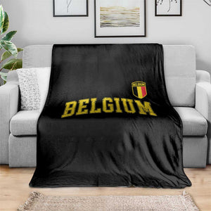 Vintage Belgium Varsity Style Distressed Graphic Throw Blanket Classic Collegiate Belgian Pride TS02 Print Your Wear