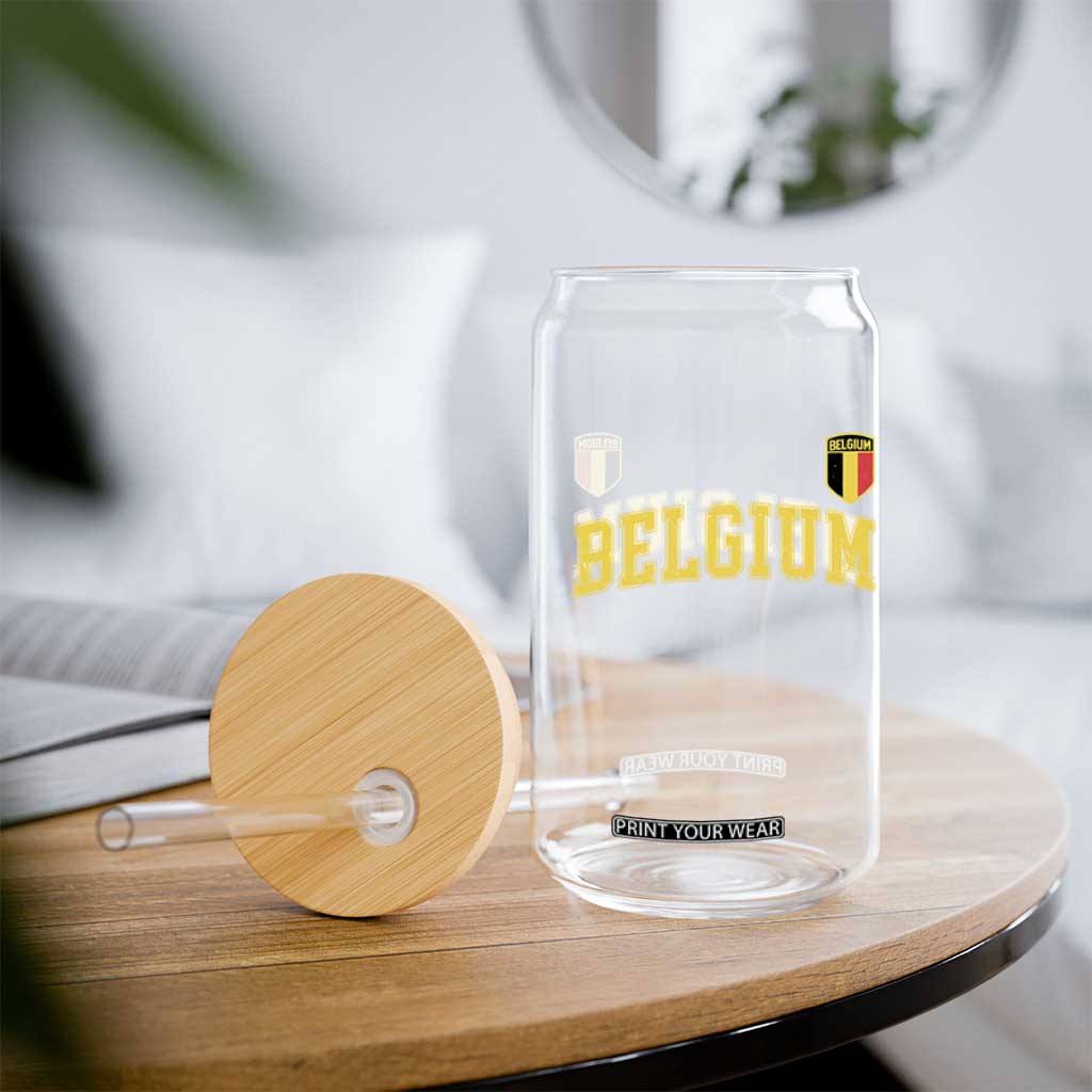 Vintage Belgium Varsity Style Distressed Graphic Glass Can Classic Collegiate Belgian Pride TS02 Print Your Wear