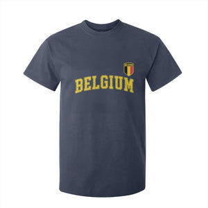 Vintage Belgium Varsity Style Distressed Graphic T Shirt For Kid Classic Collegiate Belgian Pride TS02 Navy Print Your Wear