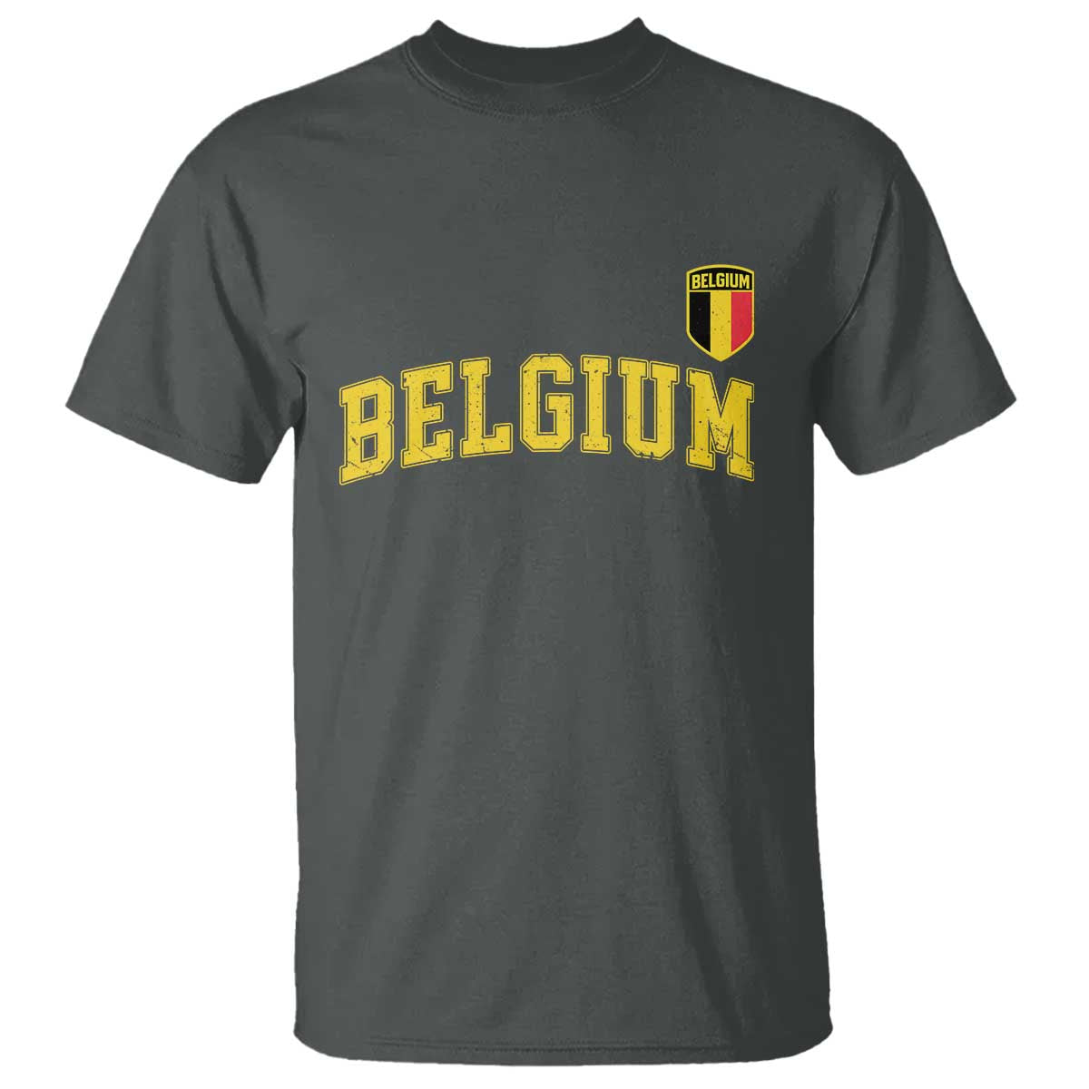 Vintage Belgium Varsity Style Distressed Graphic T Shirt Classic Collegiate Belgian Pride TS02 Dark Heather Print Your Wear
