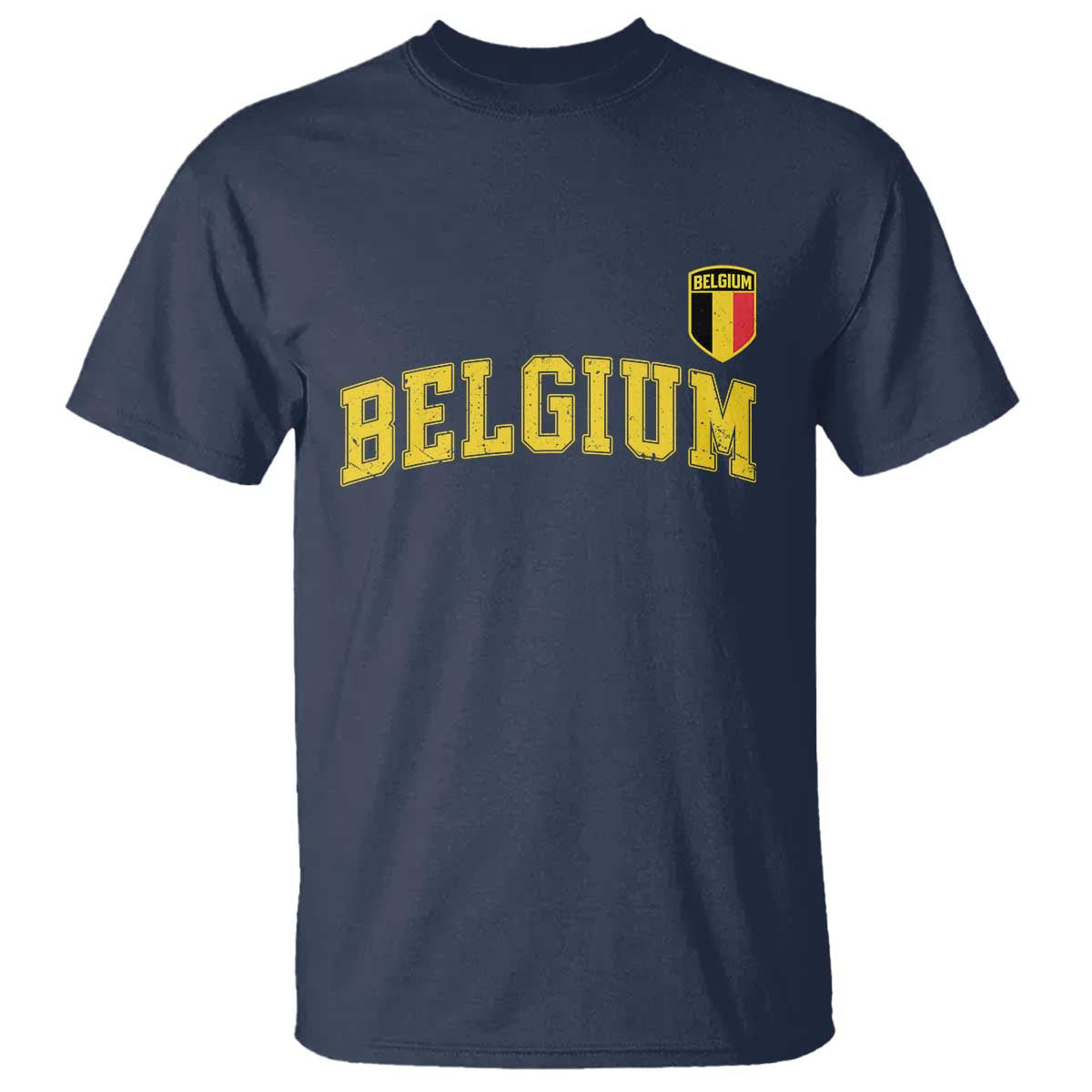 Vintage Belgium Varsity Style Distressed Graphic T Shirt Classic Collegiate Belgian Pride TS02 Navy Print Your Wear