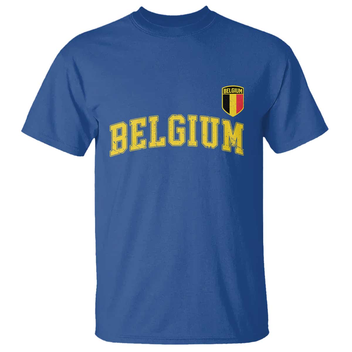 Vintage Belgium Varsity Style Distressed Graphic T Shirt Classic Collegiate Belgian Pride TS02 Royal Blue Print Your Wear