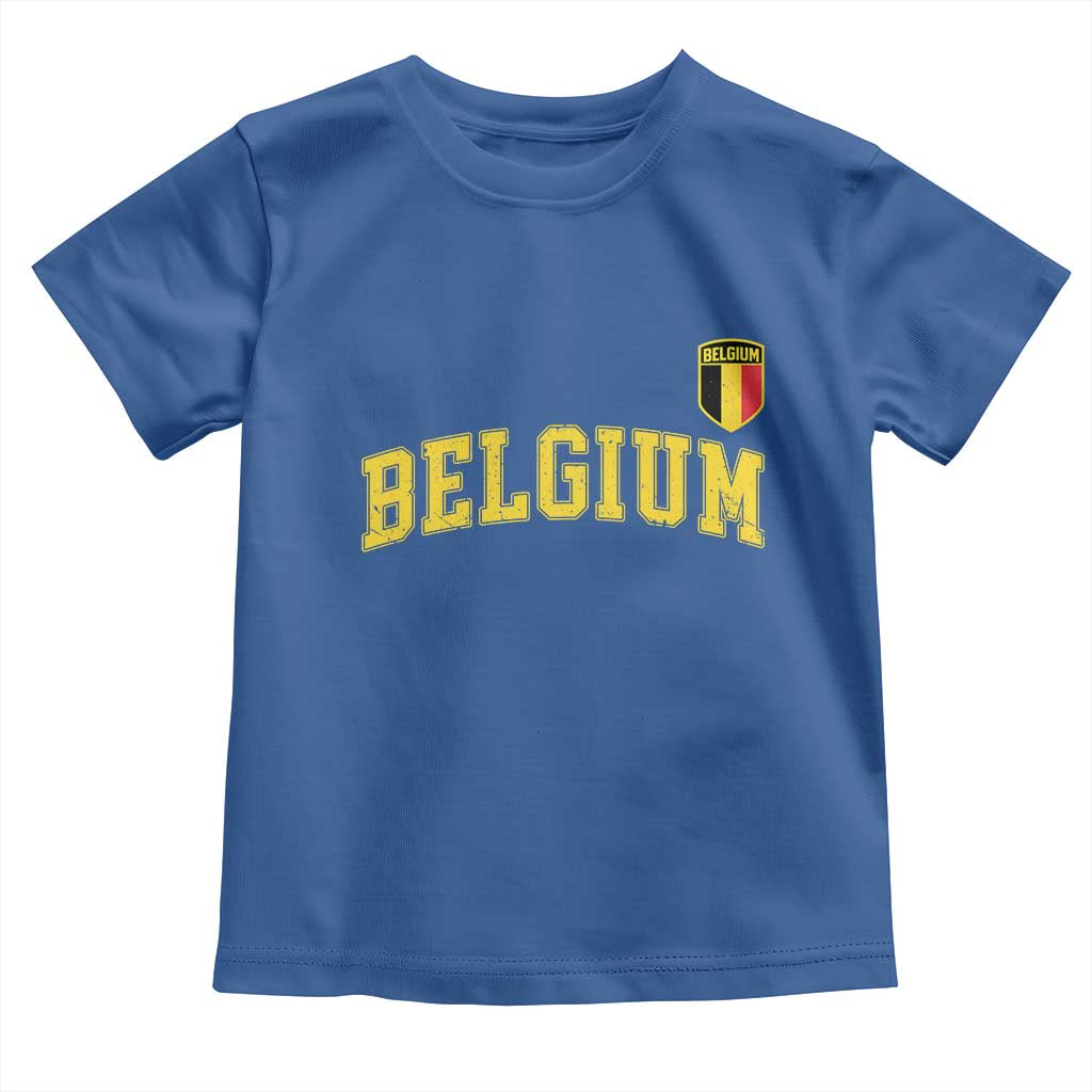 Vintage Belgium Varsity Style Distressed Graphic Toddler T Shirt Classic Collegiate Belgian Pride TS02 Royal Blue Print Your Wear