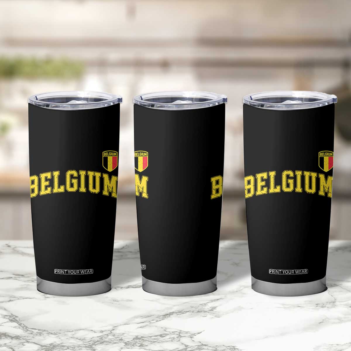 Vintage Belgium Varsity Style Distressed Graphic Tumbler Cup Classic Collegiate Belgian Pride TS02 Print Your Wear