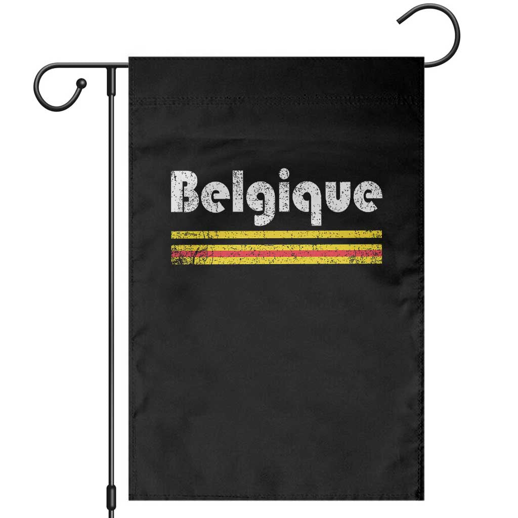 Retro Belgique Belgium Flag Distressed Graphic in French Garden Flag Proud Belgian Heritage and Country Roots Pride Gift TS02 Black Print Your Wear