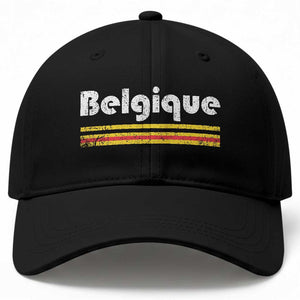 Retro Belgique Belgium Flag Distressed Graphic in French Baseball Cap Proud Belgian Heritage and Country Roots Pride Gift TS02 Print Your Wear