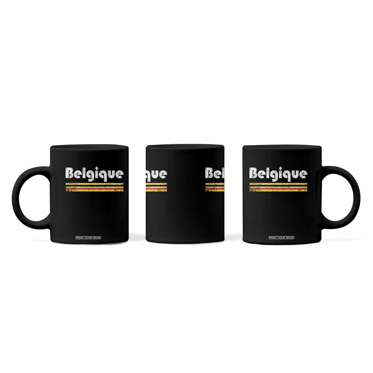Retro Belgique Belgium Flag Distressed Graphic in French Coffee Mug Proud Belgian Heritage and Country Roots Pride Gift TS02 Print Your Wear
