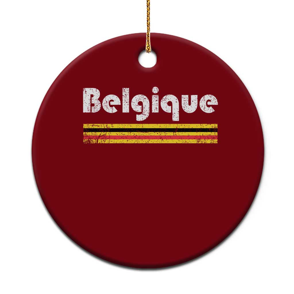 Retro Belgique Belgium Flag Distressed Graphic in French Ceramic Ornament Proud Belgian Heritage and Country Roots Pride Gift TS02 1pc Red Print Your Wear
