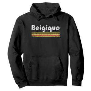 Retro Belgique Belgium Flag Distressed Graphic in French Hoodie Proud Belgian Heritage and Country Roots Pride Gift TS02 Black Print Your Wear