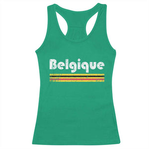 Retro Belgique Belgium Flag Distressed Graphic in French Racerback Tank Top Proud Belgian Heritage and Country Roots Pride Gift TS02 Irish Green Print Your Wear