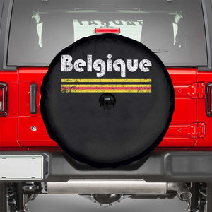 Retro Belgique Belgium Flag Distressed Graphic in French Spare Tire Cover Proud Belgian Heritage and Country Roots Pride Gift TS02 Black Print Your Wear