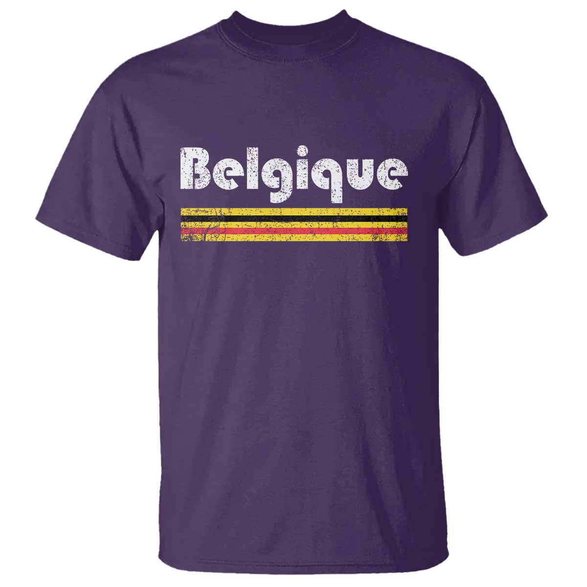 Retro Belgique Belgium Flag Distressed Graphic in French T Shirt Proud Belgian Heritage and Country Roots Pride Gift TS02 Purple Print Your Wear