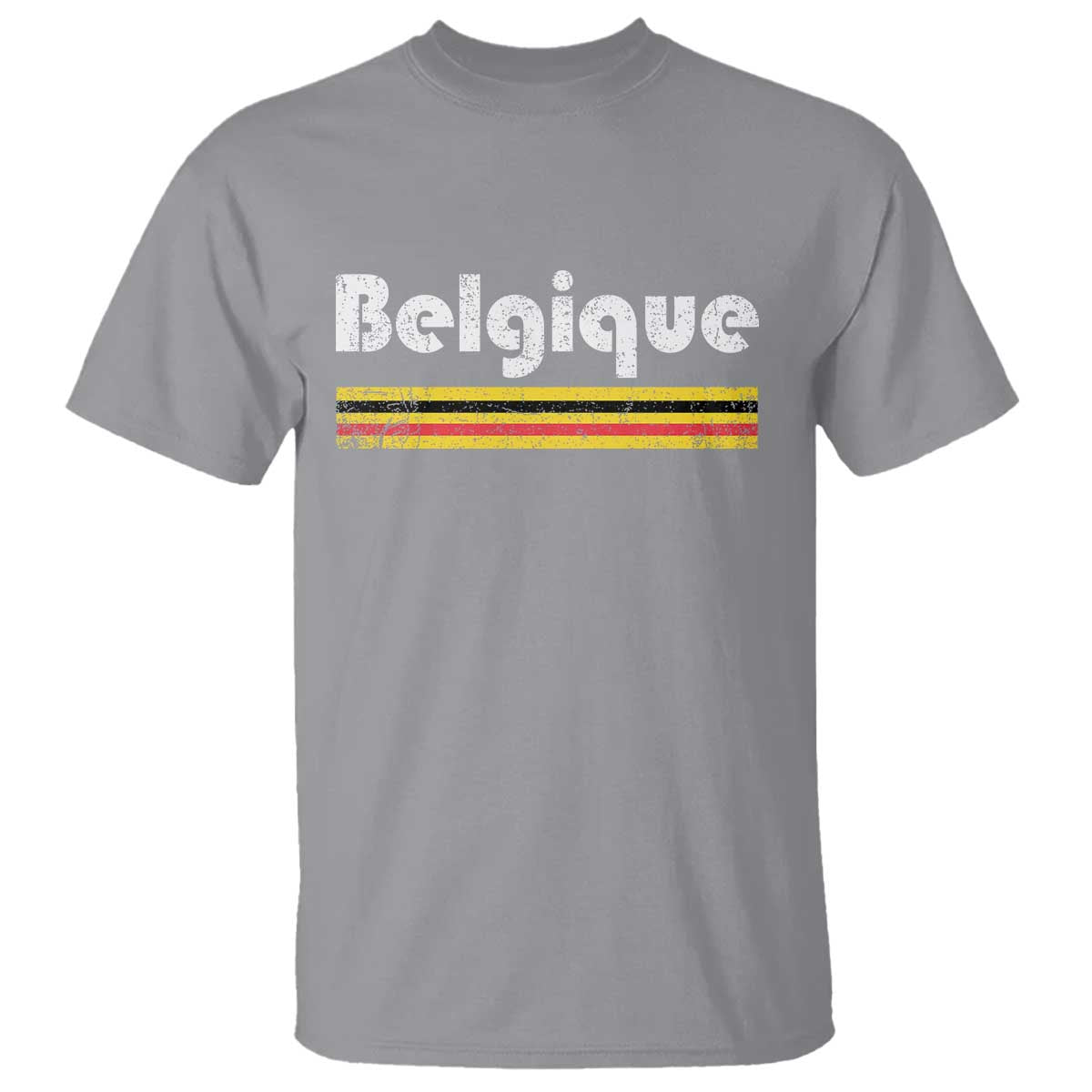 Retro Belgique Belgium Flag Distressed Graphic in French T Shirt Proud Belgian Heritage and Country Roots Pride Gift TS02 Sport Gray Print Your Wear