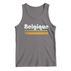 Retro Belgique Belgium Flag Distressed Graphic in French Tank Top Proud Belgian Heritage and Country Roots Pride Gift TS02 Deep Heather Print Your Wear