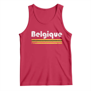 Retro Belgique Belgium Flag Distressed Graphic in French Tank Top Proud Belgian Heritage and Country Roots Pride Gift TS02 Red Print Your Wear