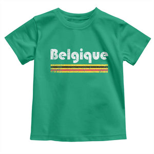 Retro Belgique Belgium Flag Distressed Graphic in French Toddler T Shirt Proud Belgian Heritage and Country Roots Pride Gift TS02 Irish Green Print Your Wear