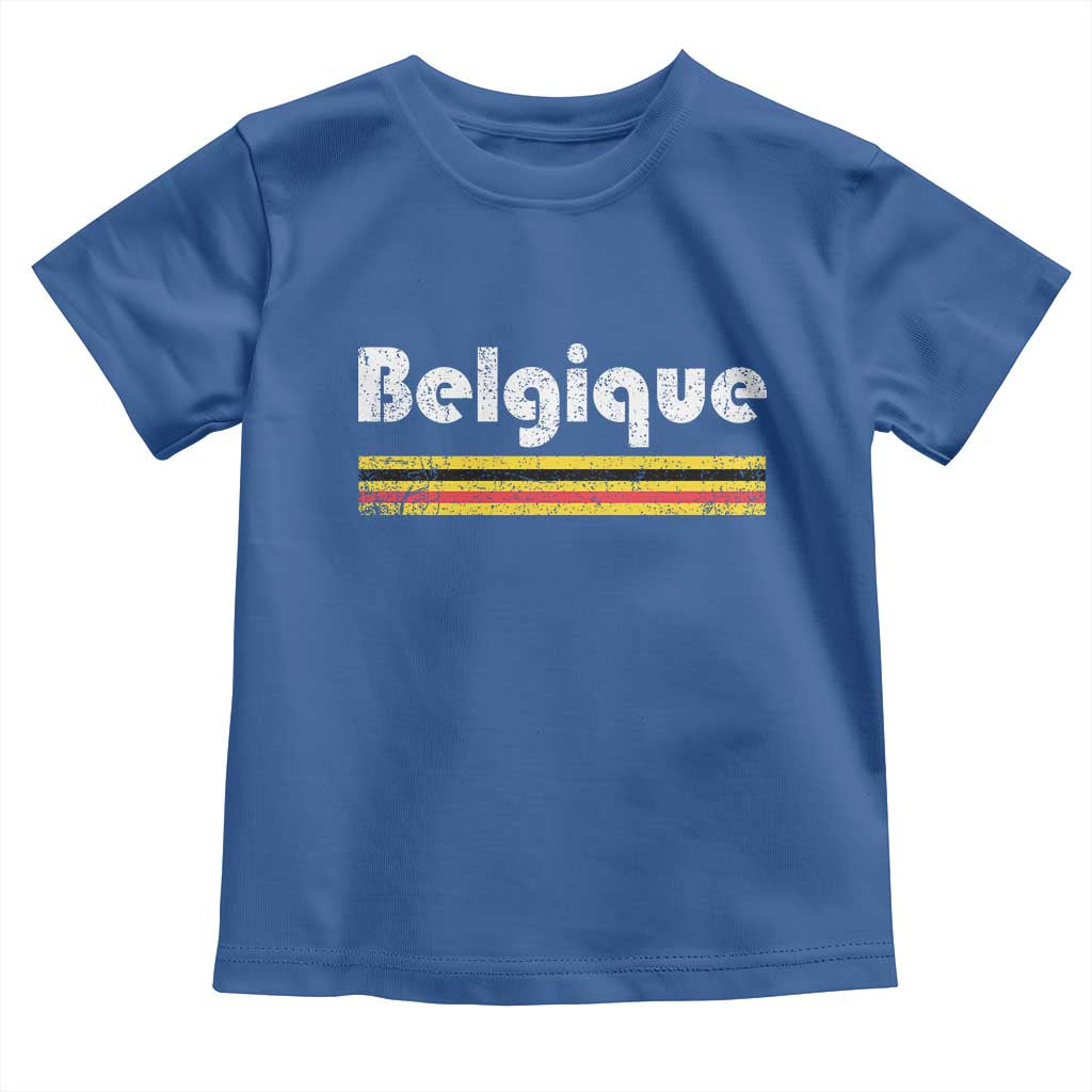 Retro Belgique Belgium Flag Distressed Graphic in French Toddler T Shirt Proud Belgian Heritage and Country Roots Pride Gift TS02 Royal Blue Print Your Wear