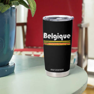 Retro Belgique Belgium Flag Distressed Graphic in French Tumbler Cup Proud Belgian Heritage and Country Roots Pride Gift TS02 Print Your Wear