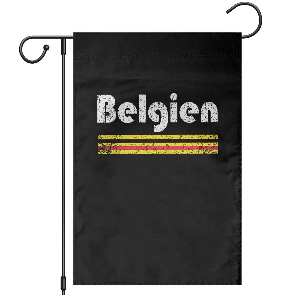 Retro Belgien Belgium Flag Distressed Graphic in German Garden Flag Proud Belgian Heritage and Country Roots Pride Gift TS02 Black Print Your Wear