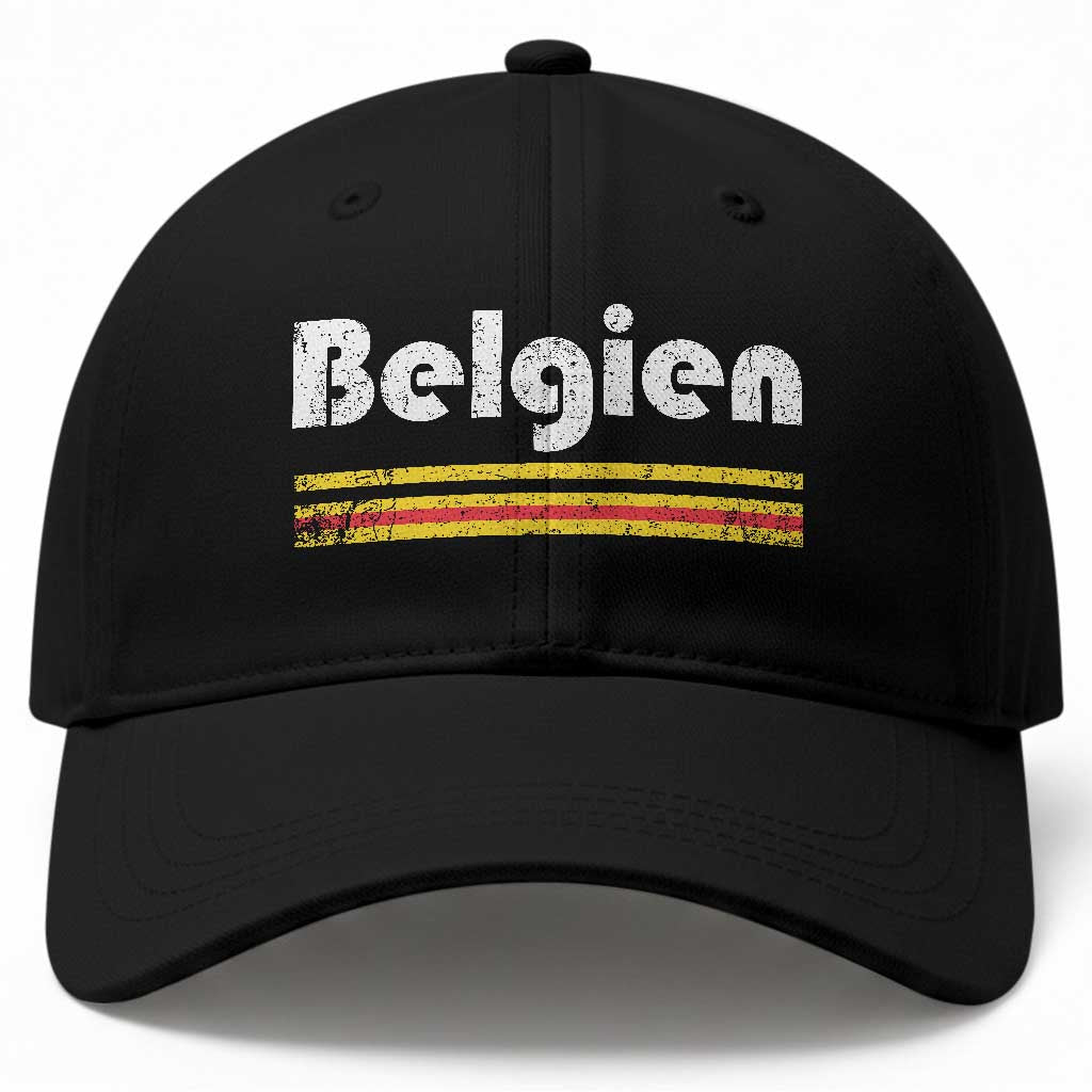 Retro Belgien Belgium Flag Distressed Graphic in German Baseball Cap Proud Belgian Heritage and Country Roots Pride Gift TS02 Print Your Wear