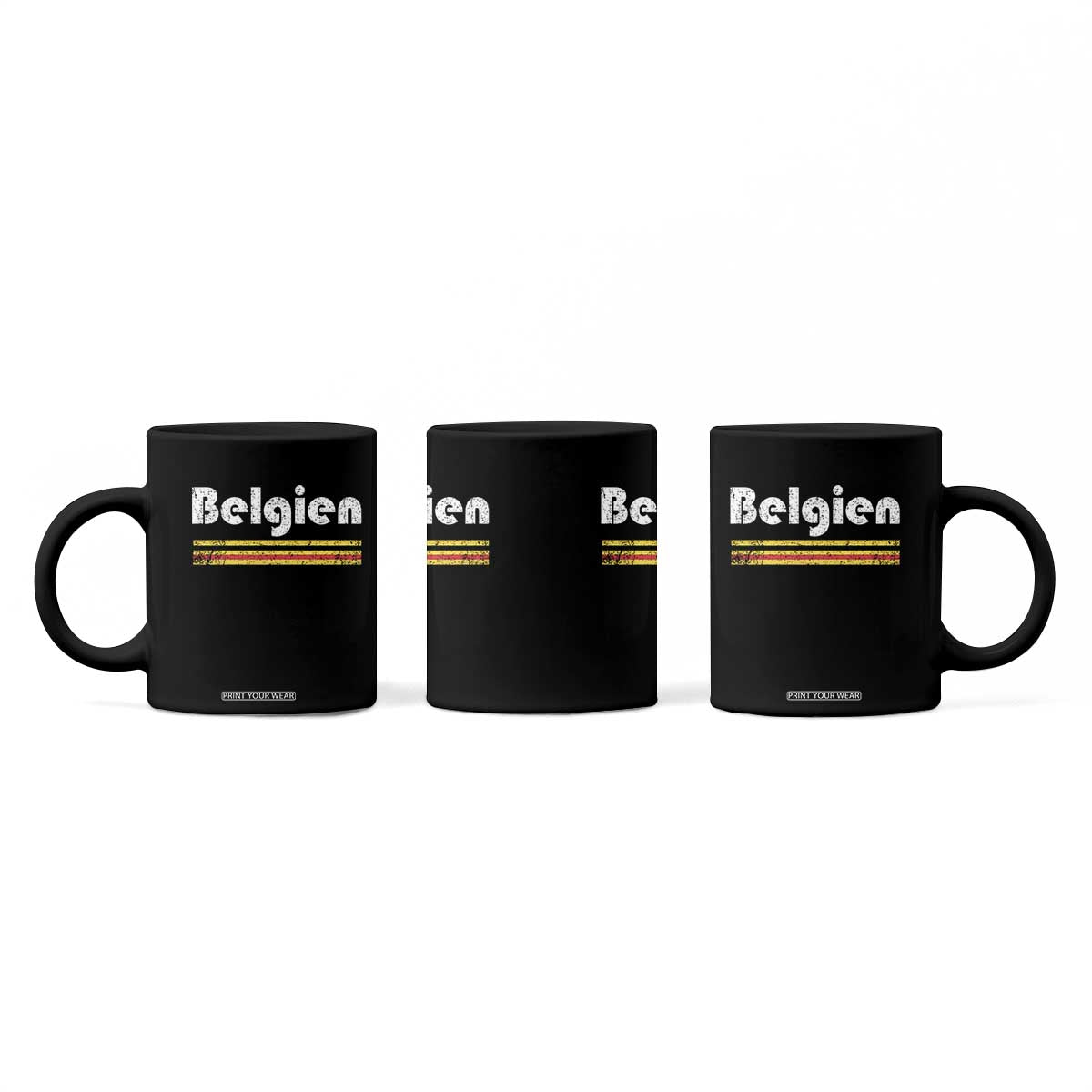 Retro Belgien Belgium Flag Distressed Graphic in German Coffee Mug Proud Belgian Heritage and Country Roots Pride Gift TS02 Print Your Wear