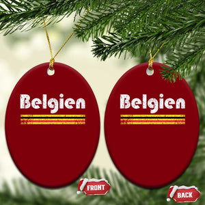 Retro Belgien Belgium Flag Distressed Graphic in German Ceramic Ornament Proud Belgian Heritage and Country Roots Pride Gift TS02 Print Your Wear