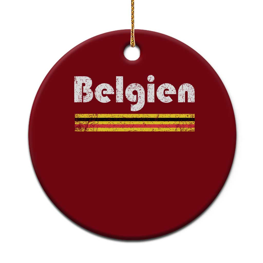 Retro Belgien Belgium Flag Distressed Graphic in German Ceramic Ornament Proud Belgian Heritage and Country Roots Pride Gift TS02 1pc Red Print Your Wear
