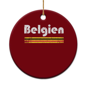 Retro Belgien Belgium Flag Distressed Graphic in German Ceramic Ornament Proud Belgian Heritage and Country Roots Pride Gift TS02 1pc Red Print Your Wear