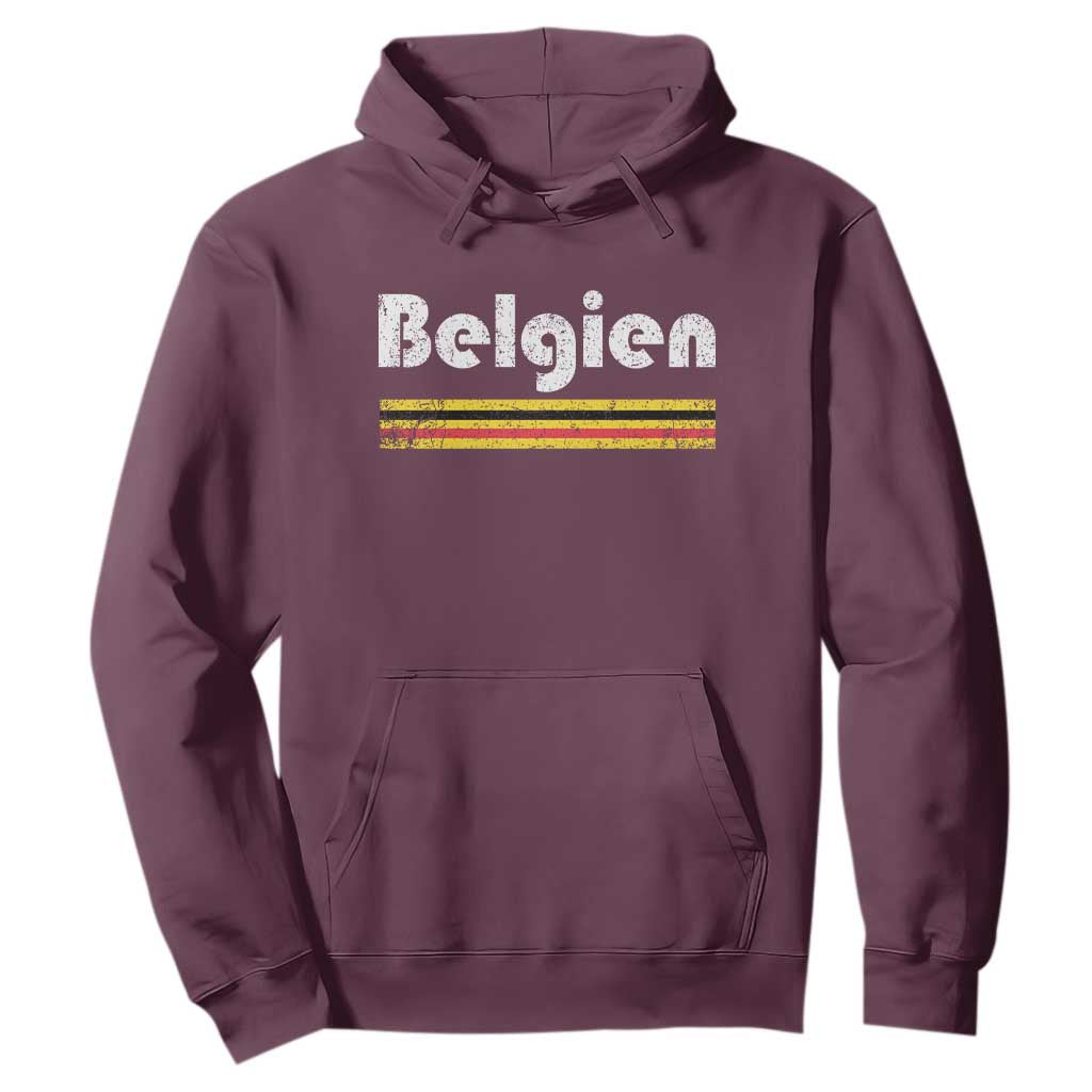 Retro Belgien Belgium Flag Distressed Graphic in German Hoodie Proud Belgian Heritage and Country Roots Pride Gift TS02 Maroon Print Your Wear