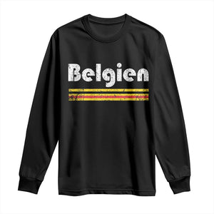 Retro Belgien Belgium Flag Distressed Graphic in German Long Sleeve Shirt Proud Belgian Heritage and Country Roots Pride Gift TS02 Black Print Your Wear