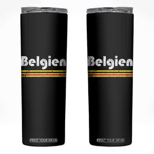 Retro Belgien Belgium Flag Distressed Graphic in German Skinny Tumbler Proud Belgian Heritage and Country Roots Pride Gift TS02 Black Print Your Wear