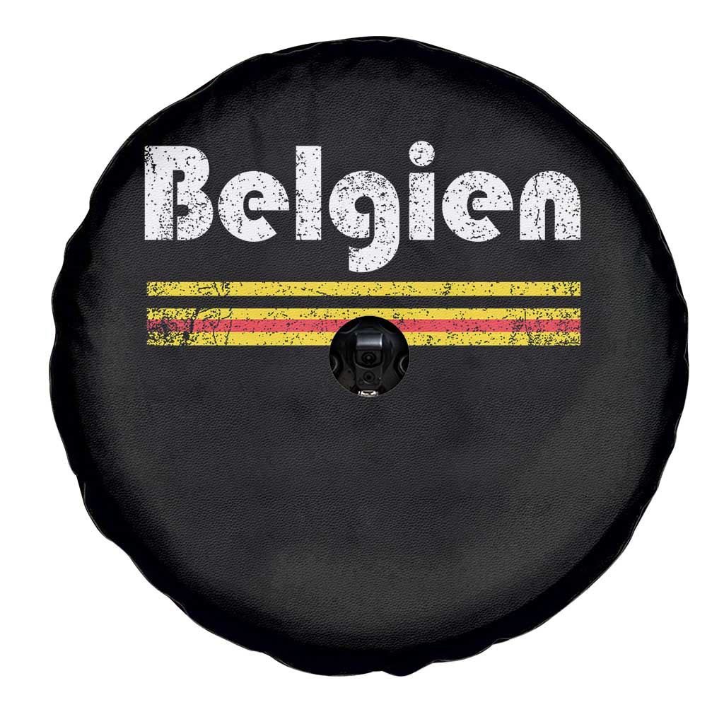 Retro Belgien Belgium Flag Distressed Graphic in German Spare Tire Cover Proud Belgian Heritage and Country Roots Pride Gift TS02 Print Your Wear