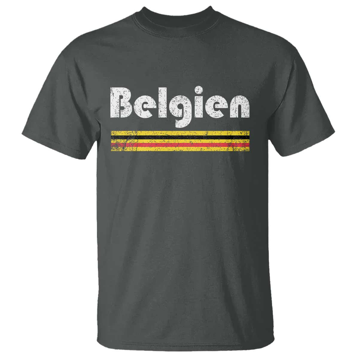 Retro Belgien Belgium Flag Distressed Graphic in German T Shirt Proud Belgian Heritage and Country Roots Pride Gift TS02 Dark Heather Print Your Wear
