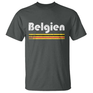 Retro Belgien Belgium Flag Distressed Graphic in German T Shirt Proud Belgian Heritage and Country Roots Pride Gift TS02 Dark Heather Print Your Wear