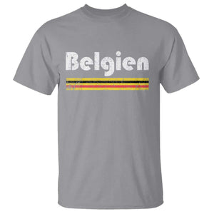 Retro Belgien Belgium Flag Distressed Graphic in German T Shirt Proud Belgian Heritage and Country Roots Pride Gift TS02 Sport Gray Print Your Wear
